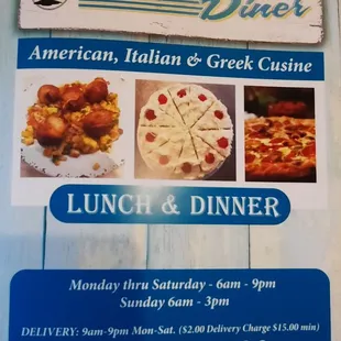 menu, pizza