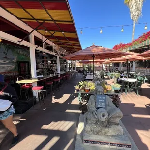 Here&apos;s a bar seating area near the entrance.