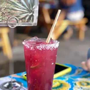 a drink with a straw