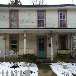Despite time worn appearance, this historic property is lovely inside. Charming, cozy. This is the guest cottage house.