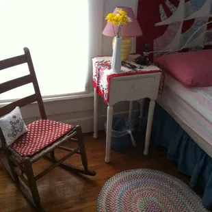 The side view of my bed. It was early in the morning; lighting wasn't so great. Slept on this bed like a log!