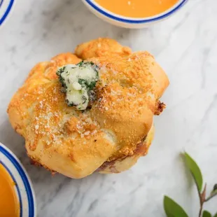 Cheesy Monkey Bread Tomato soup