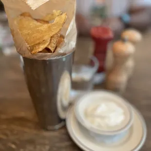Made-To-Order Truffle Chips and onion dip