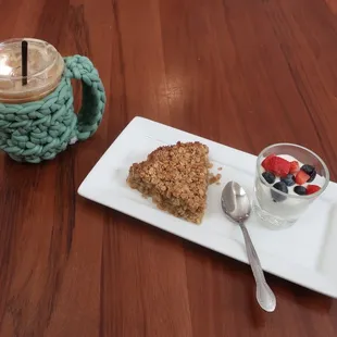 Iced rosemary latte + Baked Oatmeal