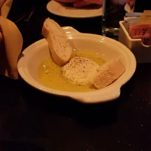 Complimentary bread and oil