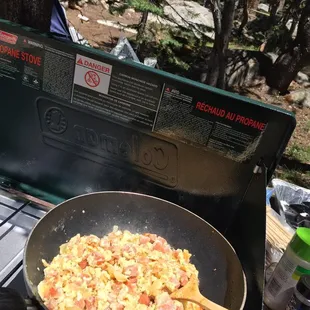 glad i brought portable stove for the quick early morning breakfast for champions!