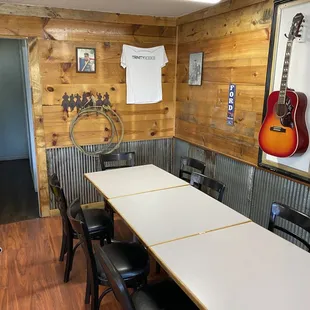 a table and chairs