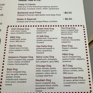 the menu