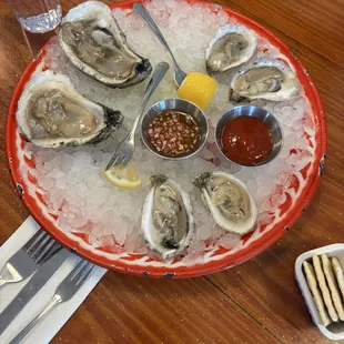 Raw oysters