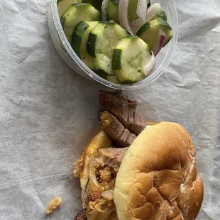 Sliced Brisket Sandwich