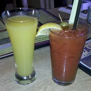 Mimosa and bloody mary