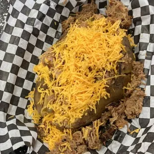Pulled pork baked potato