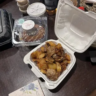 Fried smashed baked potatoes