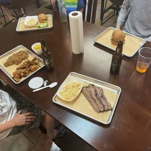 Beef, brisket, macaroni cheese, pulled pork smashed potatoes, kids, burger with macaroni and cheese, pulled pork sandwich