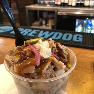 a bowl of food on a table