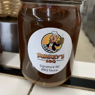 That spicy goodness that is NC bbq sauce. It's ready for you to take home, too.