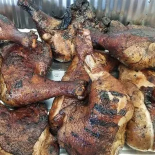 a close up of a bunch of meat