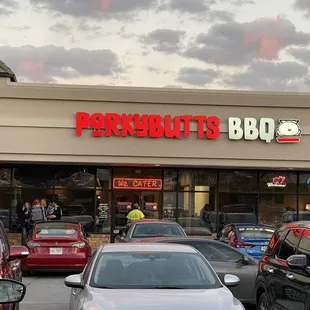 Storefront and parking lot