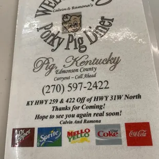 Menu front