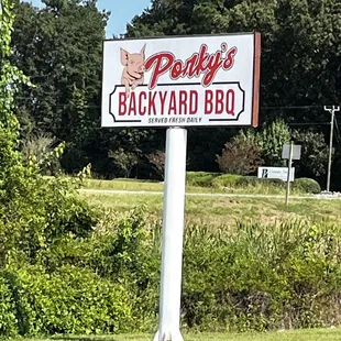 a sign for a bbq