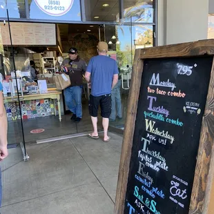  a chalk board with a menu on it