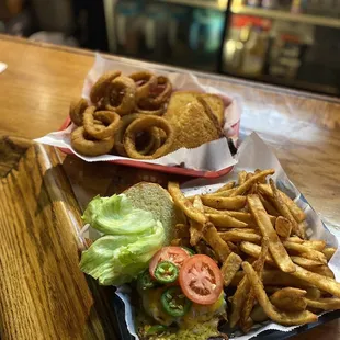 two baskets of food