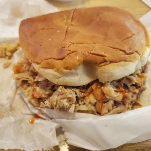 a pulled pork sandwich