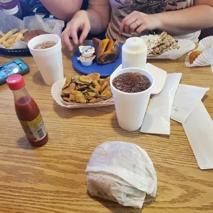 a table full of food