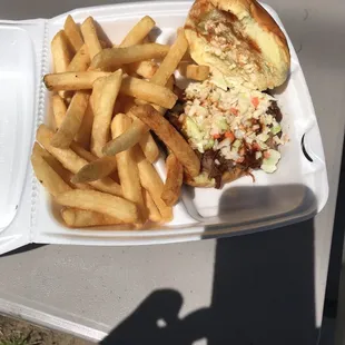 a sandwich and french fries