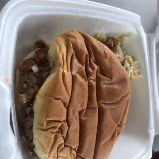 Pulled pork sandwich.