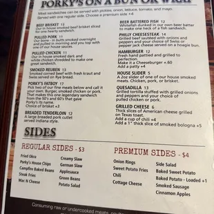 Updated menu