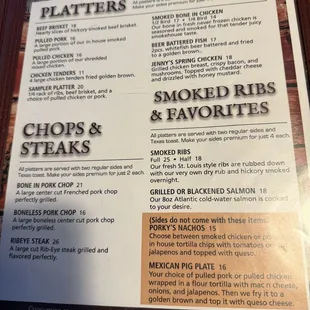 Updated menu