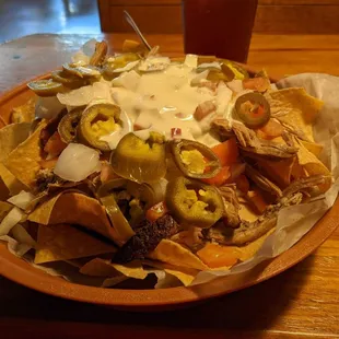 Pulled pork potato chips.