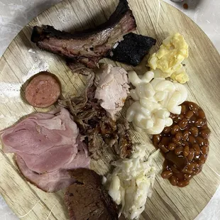 A small sampling of each meat and side