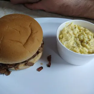 Burnt ends and potato salad
