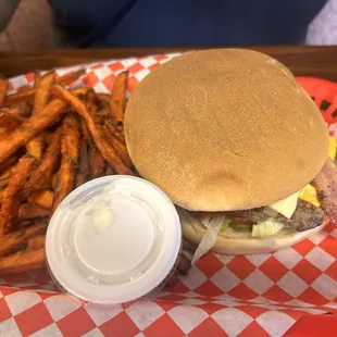 Burger and fries
