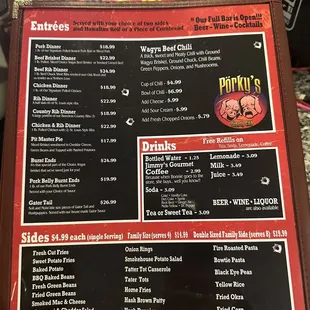 the menu