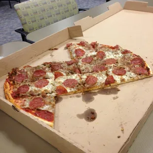 16" 2 topping and 2 lt Pepsi.... $12.63 !!! Nice and it's good!