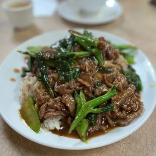 Beef chow fun with satay sauce is too salty