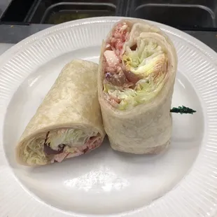 Smoked Chicken salad wrap.