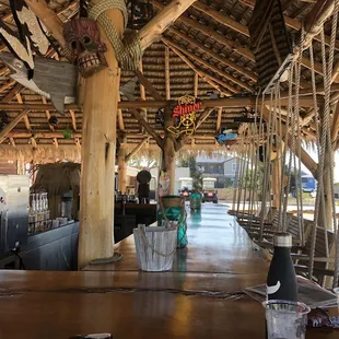 the interior of a bar