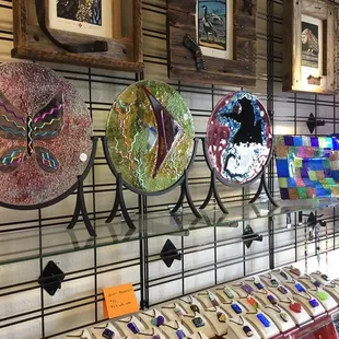 New work being created all the time at the #ArtStudio in #PortATexas #FusedGlass #DichroicGlass #Jewelry #GlassArt #PortAransas #Texas