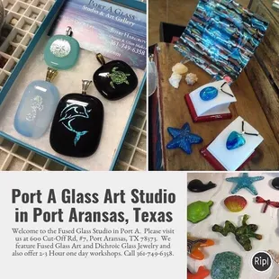 361-749-6358 or www.PortAGlass.com for glass class schedule. #PortATexas #PortA #FusedGlass #Art #LocalArt
