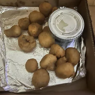 Under cooked fried mushrooms.