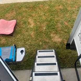 This is all you get, again your cement pad  should be here not by your neighbor,
