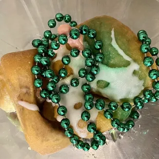 Individual King Cake! Includes baby &amp; beads. This one is Bavarian Cream.