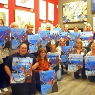 Whine, Wine &amp; Design. Bring your choice of beverage and snacks. The Art Center provides everything else for a fun evening of painting.