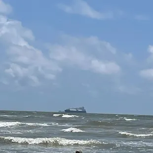 Huge ships in the distance