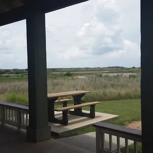 View looking view looking west from the Pavilion. You can see in the distance they have boardwalks that go out through the marshland.