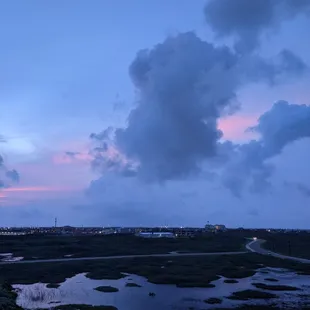 Island marsh at sunset